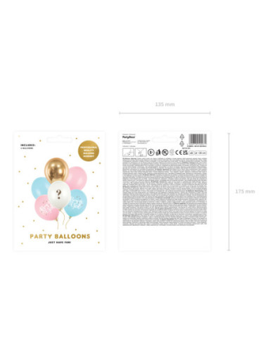 Balony 30cm, Boy or Girl, mix (1 op. / 6 szt.)