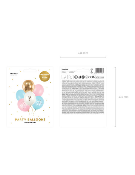 Balony 30cm, Boy or Girl, mix (1 op. / 6 szt.)