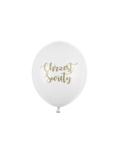 Balony 30 cm, Chrzest Święty, Pastel Pure White (1 op. / 50 szt.)