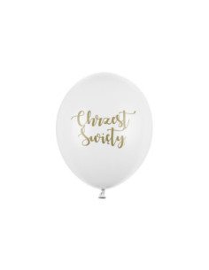Balony 30 cm, Chrzest Święty, Pastel Pure White (1 op. / 6 szt.)