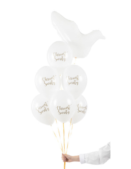 Balony 30 cm, Chrzest Święty, Pastel Pure White (1 op. / 6 szt.)