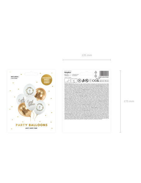 Balony 30 cm, God Bless, mix (1 op. / 6 szt.)