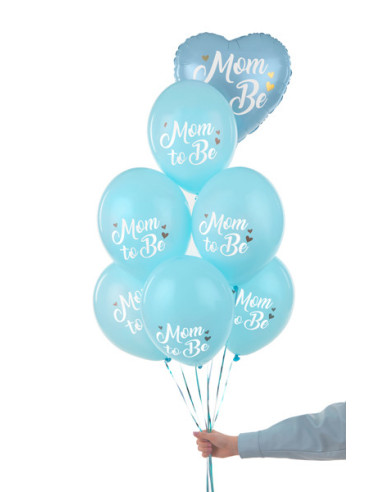 Balony 30 cm, Mom to Be, Pastel Light Blue (1 op. / 50 szt.)