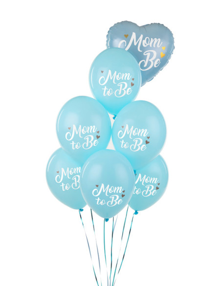 Balony 30 cm, Mom to Be, Pastel Light Blue (1 op. / 6 szt.)