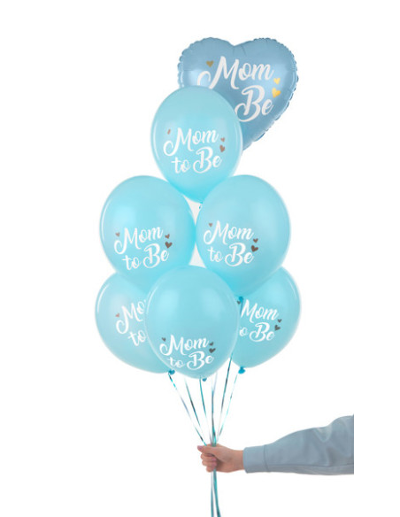 Balony 30 cm, Mom to Be, Pastel Light Blue (1 op. / 6 szt.)