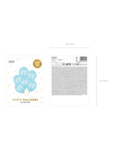 Balony 30 cm, Mom to Be, Pastel Light Blue (1 op. / 6 szt.)