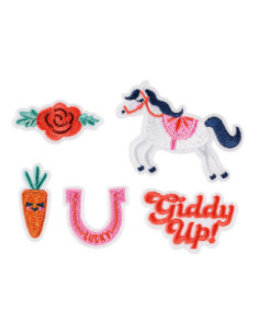 Naprasowanki Giddy up, mix, 2-7x3.5-7 cm (1 op. / 5 szt.)
