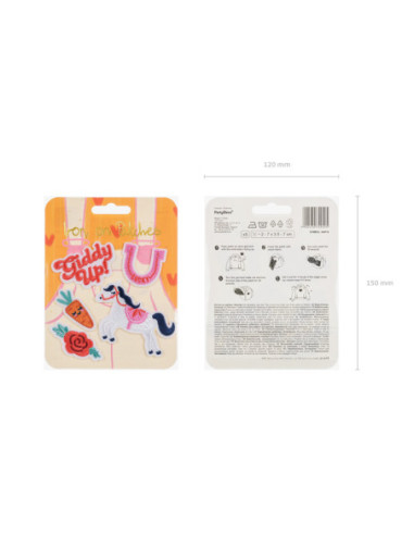 Naprasowanki Giddy up, mix, 2-7x3.5-7 cm (1 op. / 5 szt.)