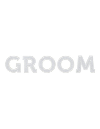 Naprasowanka GROOM, biały, 30x6cm