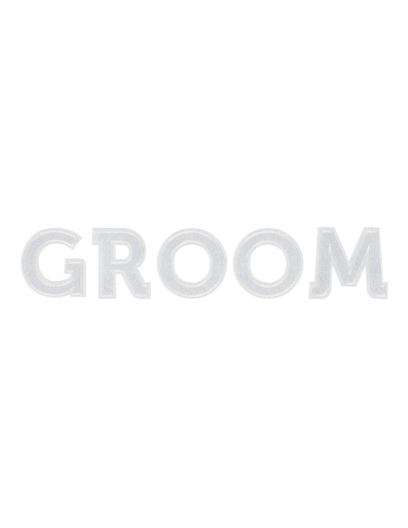 Naprasowanka GROOM, biały, 30x6cm