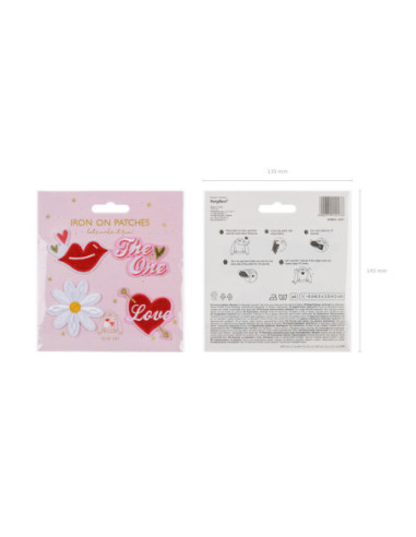 Naprasowanki Love, mix,  5.5-6.5x3.5-4.5cm (1 op. / 4 szt.)