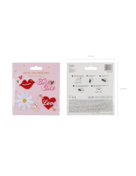 Naprasowanki Love, mix,  5.5-6.5x3.5-4.5cm (1 op. / 4 szt.)