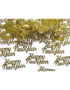Konfetti Happy New Year, złoty, 4 x 2cm, 3g