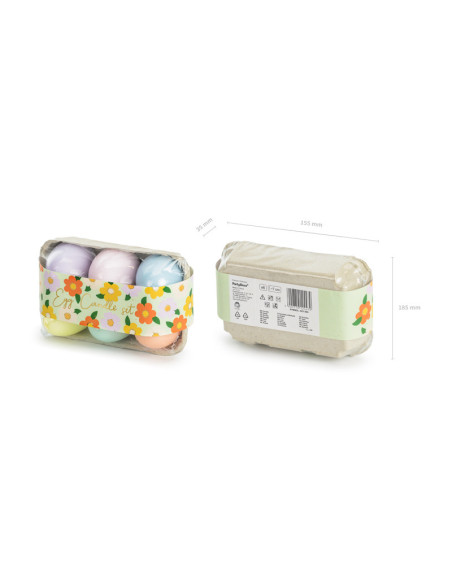 Świeczki jajka 6 szt., mix, 7 cm (1 op. / 6 szt.)