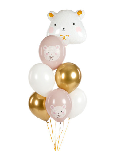 Balony 30 cm, Miś polarny, mix (1 op. / 6 szt.)