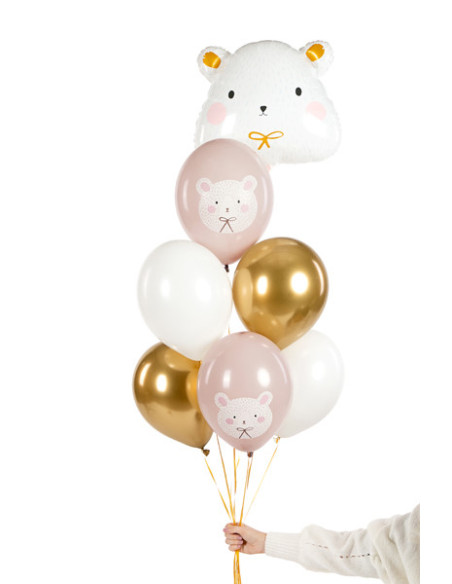 Balony 30 cm, Miś polarny, mix (1 op. / 6 szt.)