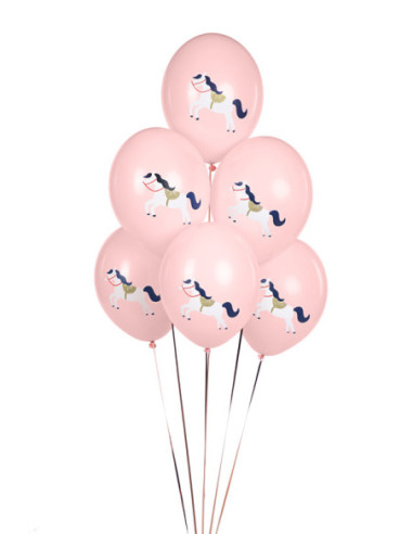 Balony 30 cm, Konik, Pastel Pale Pink (1 op. / 6 szt.)