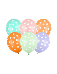 Balony 30 cm, Kropki, mix (1 op. / 50 szt.)