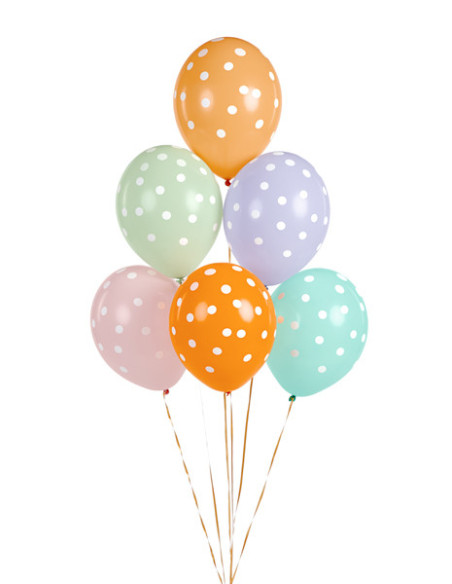 Balony 30 cm, Kropki, mix (1 op. / 50 szt.)