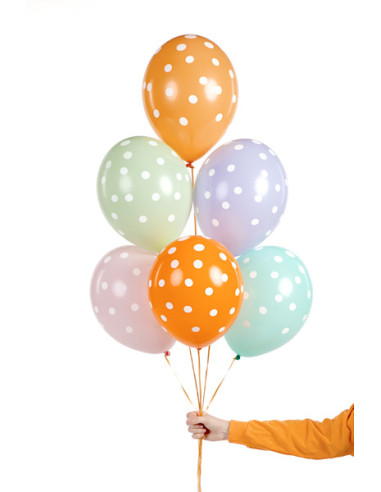 Balony 30 cm, Kropki, mix (1 op. / 50 szt.)
