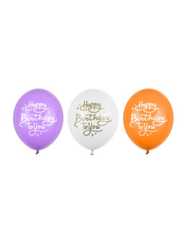 Balony 30 cm, Happy Birthday To You, mix (1 op. / 50 szt.)