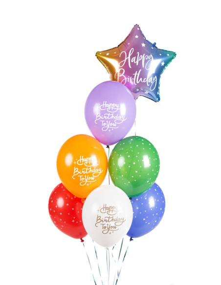 Balony 30 cm, Happy Birthday To You, mix (1 op. / 6 szt.)