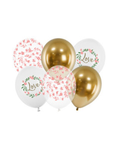 Balony 30 cm, Love, mix (1 op. / 6 szt.)