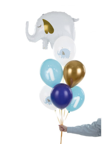 Balony 30 cm, Roczek, Pastel Light Blue (1 op. / 6 szt.)