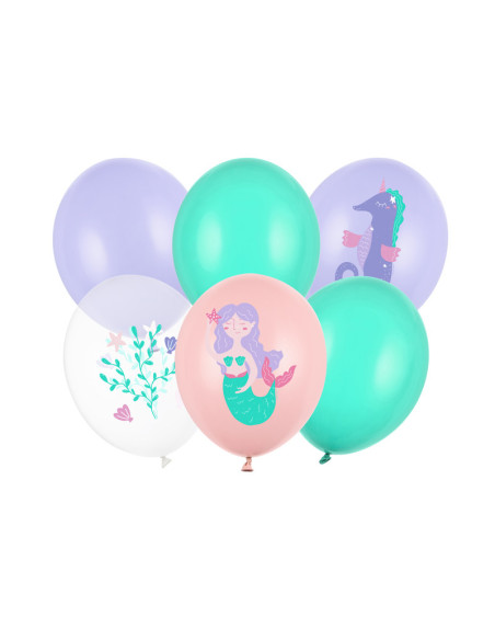 Balony 30 cm, Morski Świat, mix (1 op. / 6 szt.)