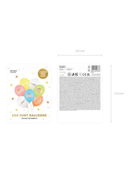 Balony 30 cm, Egg hunt, mix (1 op. / 7 szt.)