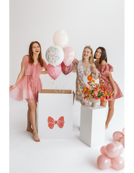 Balon foliowy Bride kwiaty 45cm, biały