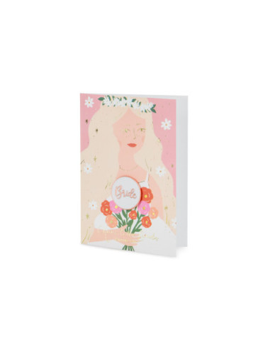 Kartka z pinem Bride, 10.5x15 cm