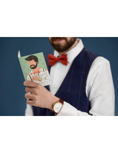 Kartka z pinem Groom, 10.5x15 cm