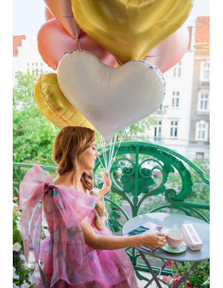 Balon foliowy Serce, 75x64,5 cm, biały