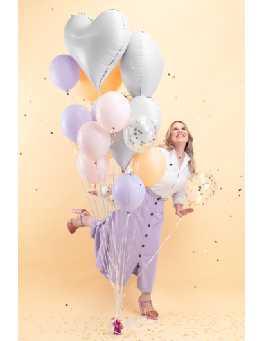 Balon foliowy Serce, 75x64,5 cm, biały