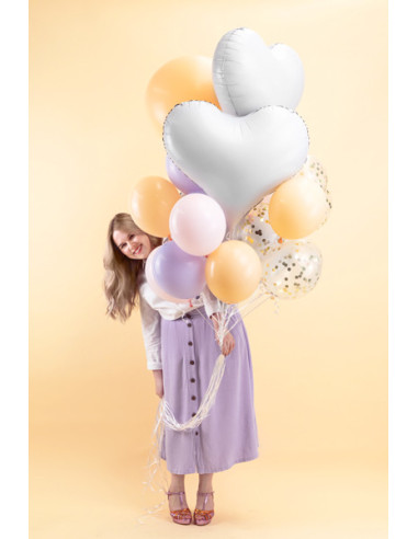 Balon foliowy Serce, 75x64,5 cm, biały