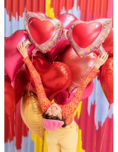 Balon foliowy Serce, 75x64,5 cm, różowe złoto