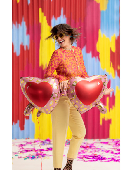 Balon foliowy Okulary serca, 95x41,5 cm, mix