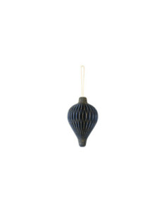 Bombka papierowa honeycomb Kropelka, granat, 8x12 cm