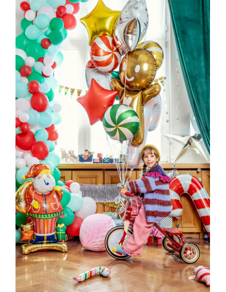 Stojący balon foliowy Mikołaj, 63x106 cm, mix