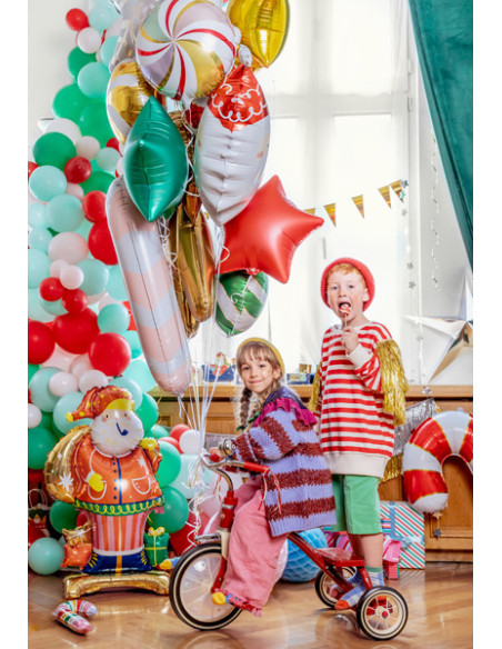 Balon foliowy Cukrowa Laska, 18.5x35 cm, mix (1 op. / 5 szt.)