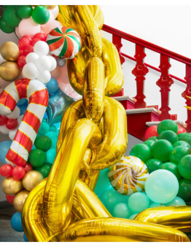 Girlanda balonowa Łańcuch, złoty, 6,7 m (1 op. / 14 szt.)