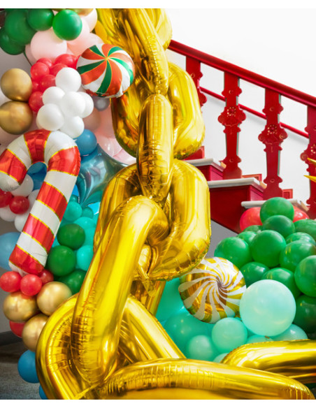 Girlanda balonowa Łańcuch, złoty, 6,7 m (1 op. / 14 szt.)
