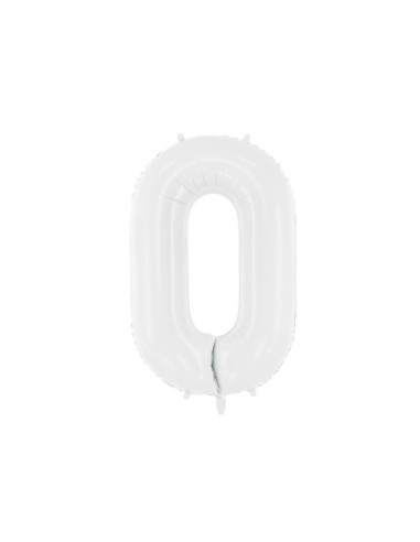 Balon foliowy Cyfra ''0'', 86 cm, biały