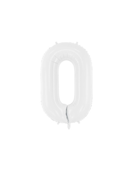 Balon foliowy Cyfra ''0'', 86 cm, biały
