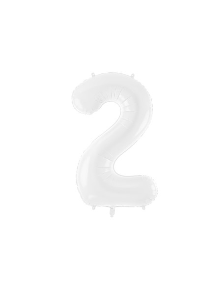 Balon foliowy Cyfra ''2'', 86 cm, biały