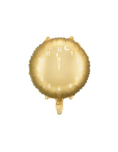 Balon foliowy Zegar, 45 cm, złoty