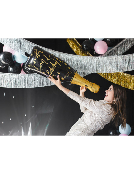 Balon foliowy Butelka Happy New Year, 39,5x98 cm, mix