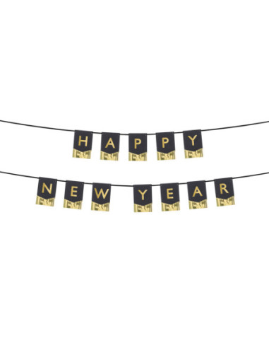 Baner Happy New Year, 135x16,5 cm