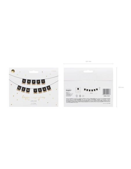 Baner Happy New Year, 135x16,5 cm